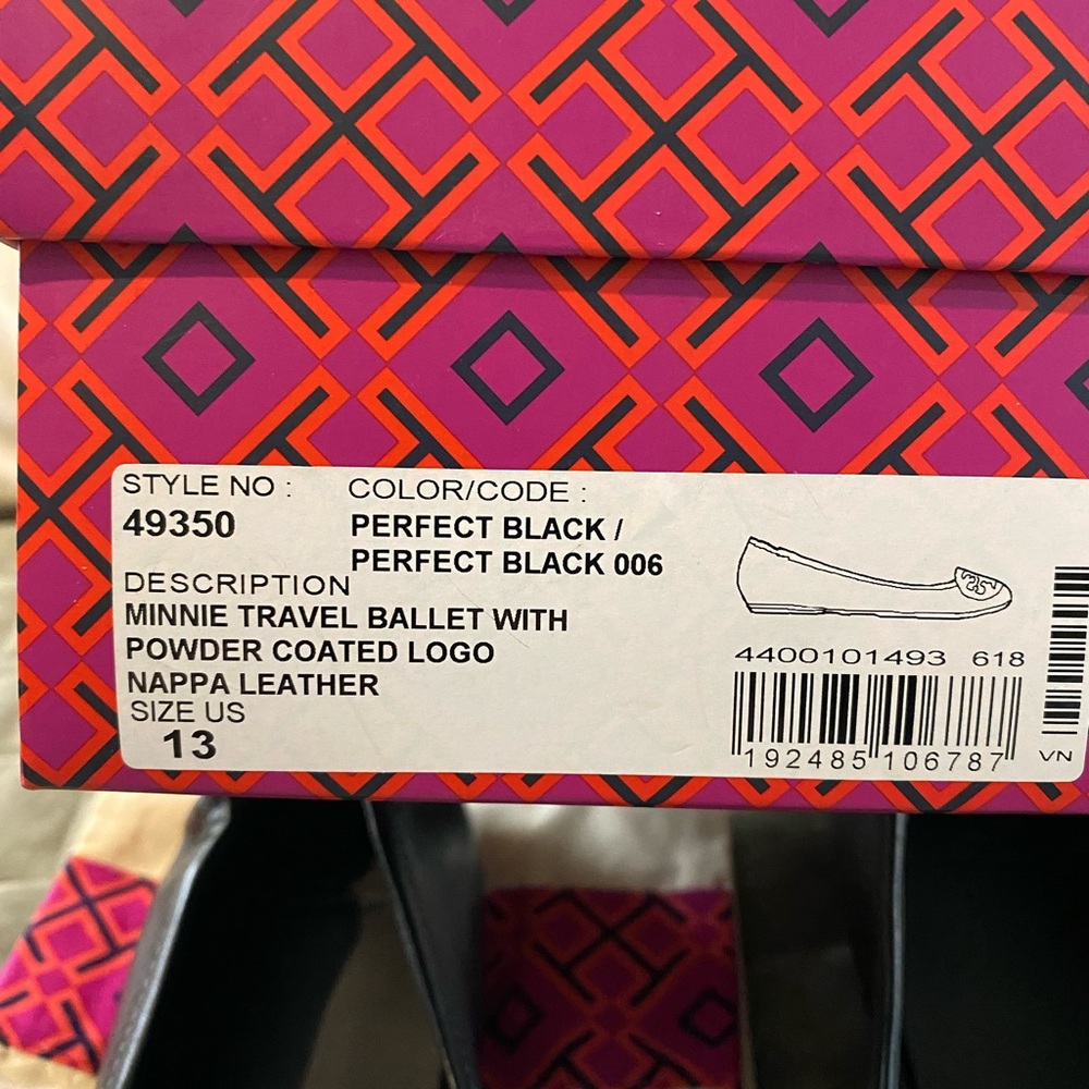 Tory Burch Black Minnie Travel  Ballet Flats 13 - Picture 5 of 5